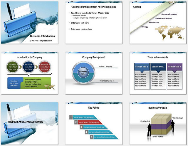 PowerPoint Business Introduction Charts 1