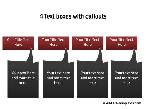 4 Text Boxes with callouts