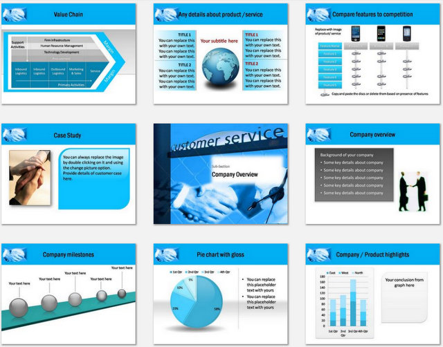 PowerPoint Customer Service Charts 02