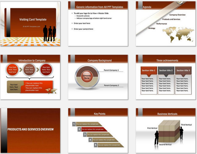 PowerPoint Visiting Card Charts 1