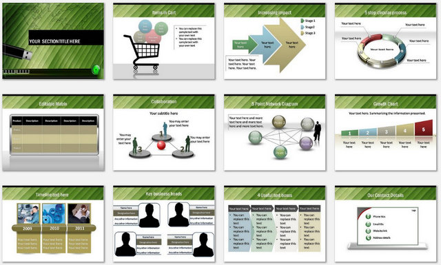 PowerPoint Green Technology Charts 2