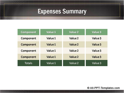 Business Growth Editable Matrix showing summary