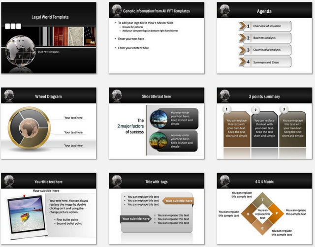 PowerPoint Legal World Charts 1