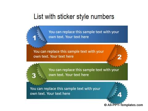 PowerPoint List with Sticker Style Labels