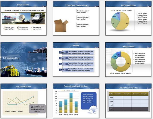 PowerPoint Logistics Modes Charts 02