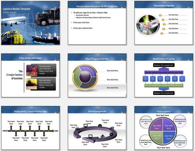 PowerPoint Logistics Modes Charts 01