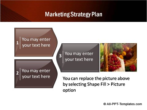 3 Creative boxes for Marketing Strategy Plan