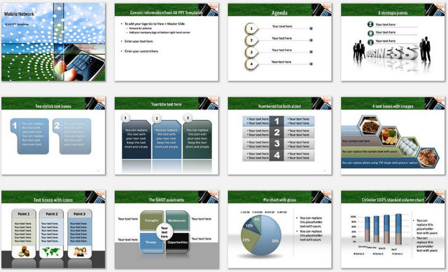 PowerPoint Mobile Network Charts 1