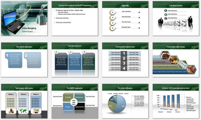 PowerPoint Online Shopping Charts 1