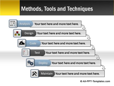 Pptx Project Blueprint Waterfall Chart