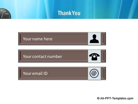 Pptx Project Speed Report Thank you slide