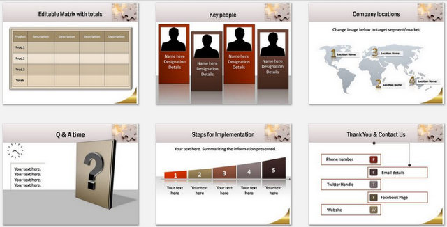 PowerPoint Puzzle Concept  Charts 03