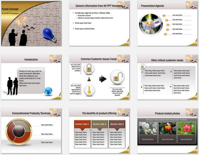 PowerPoint Puzzle Concept  Charts 01