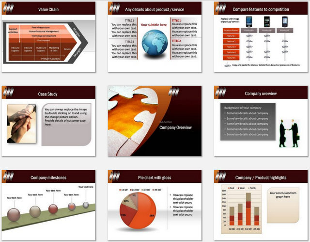 PowerPoint Puzzle Piece  Charts 02