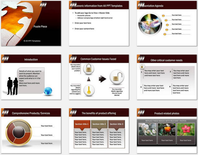 PowerPoint Puzzle Piece Charts 01