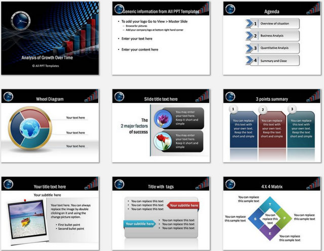 PowerPoint  Risk Growth Analysis Charts 1