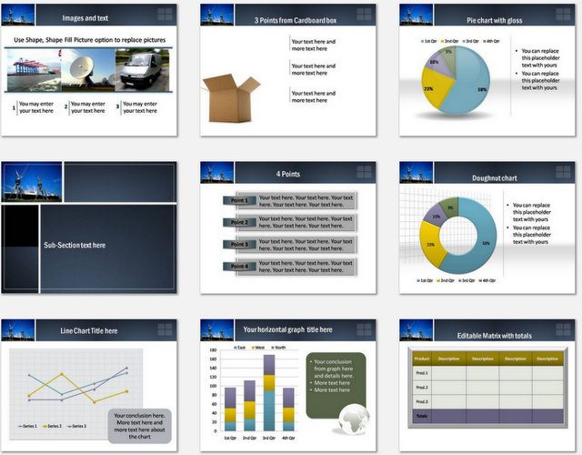 PowerPoint Shipping Transport  Charts 02