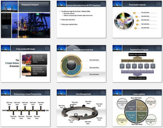 PowerPoint Shipping Transport  Charts 01