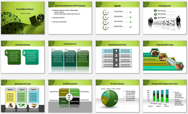 PowerPoint Social Network Charts 1