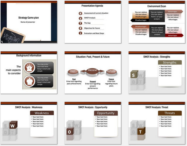 PowerPoint strategy Game Plan Charts 01