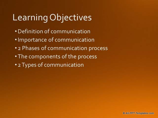 PowerPoint Training Objective Slide : Before