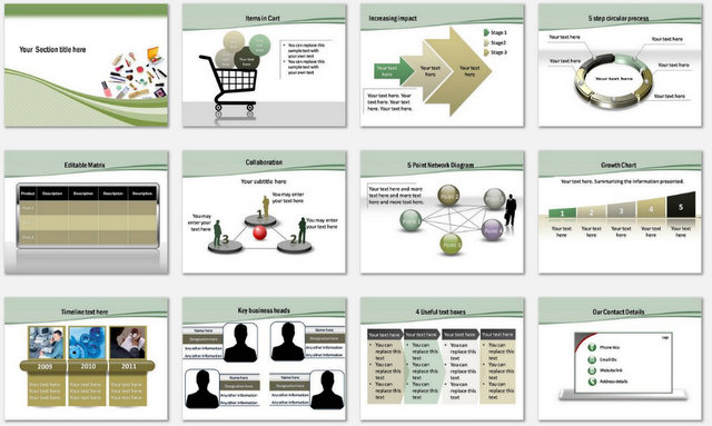 PowerPoint Women Shopping Charts 2