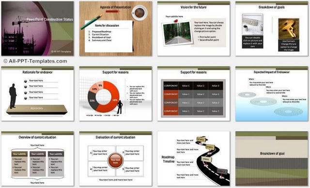 PowerPoint Construction Project Charts