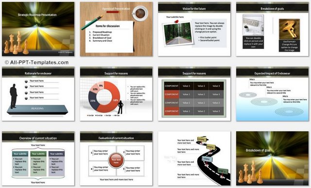 PowerPoint Strategic Roadmap Charts 1