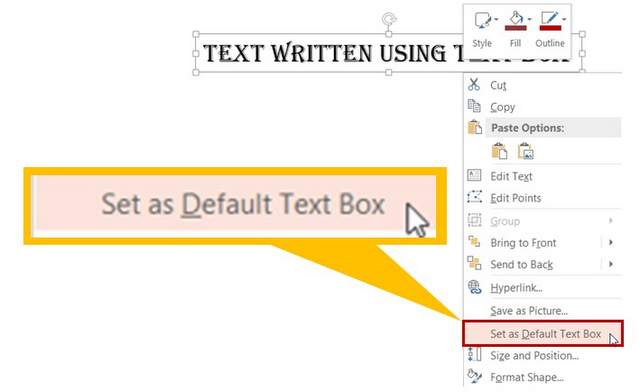 Set Default Text Box Font